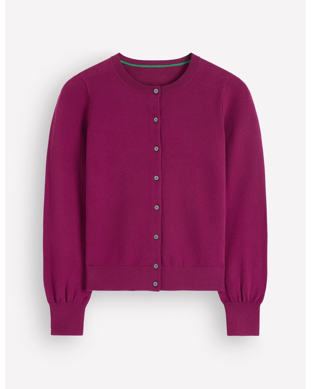 Boden Purple Camilla Cotton Crew Cardigan