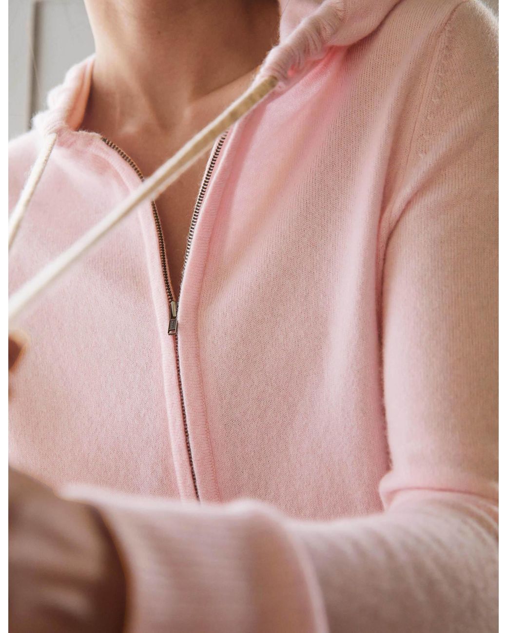 Boden Cashmere Zip-up Hoodie Morganite 