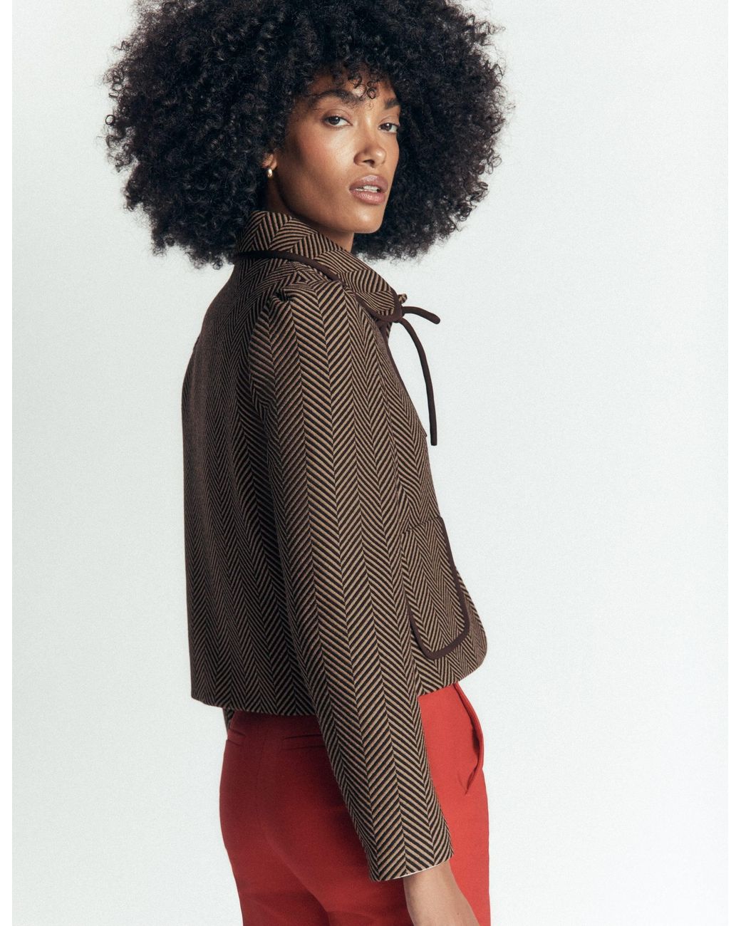Boden Brown Branscombe Bow Jacket