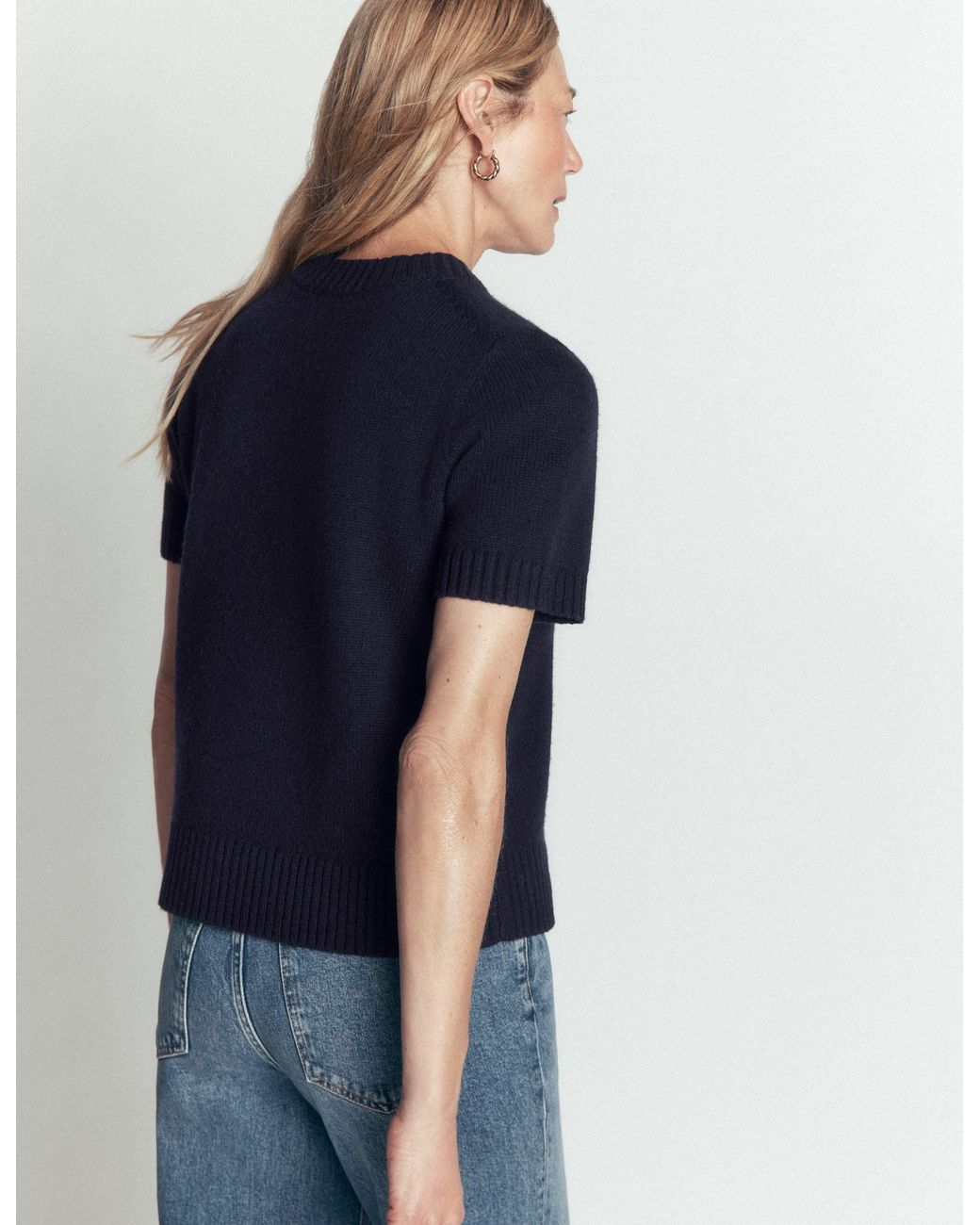 Boden Blue Marta Merino Wool T-Shirt