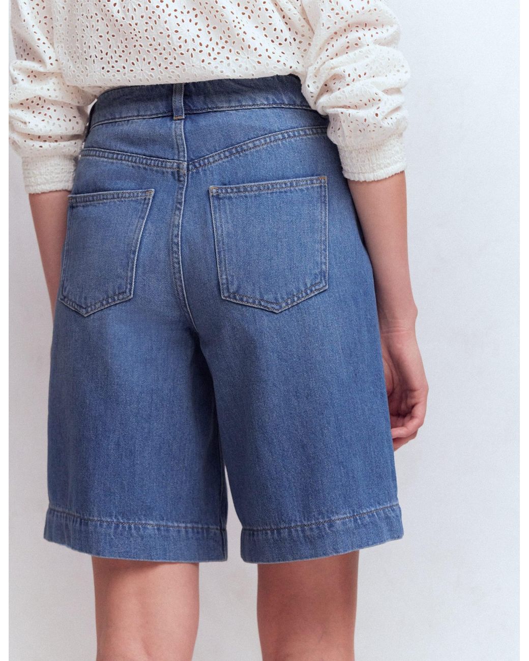 Boden Blue Denim Bermuda Shorts