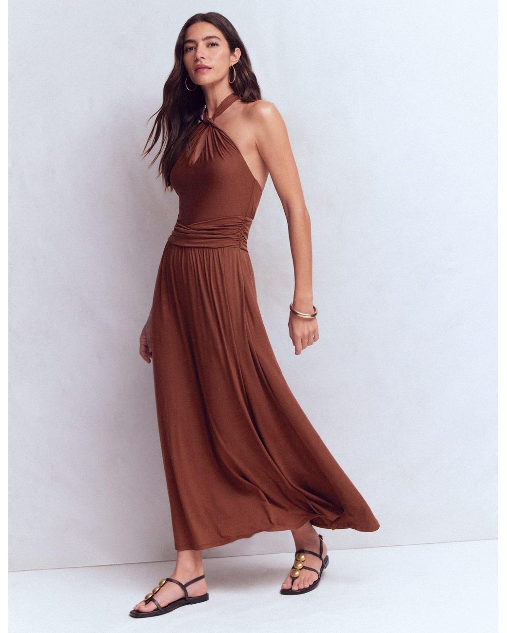 Boden Green Sydney Twist Neck Jersey Dress