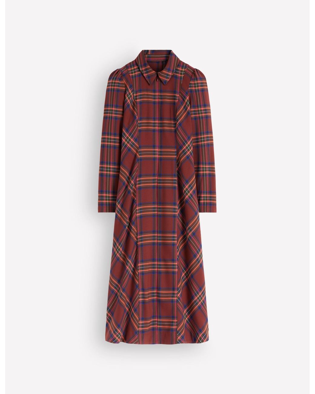 Boden Una Collared Check Midi Dress