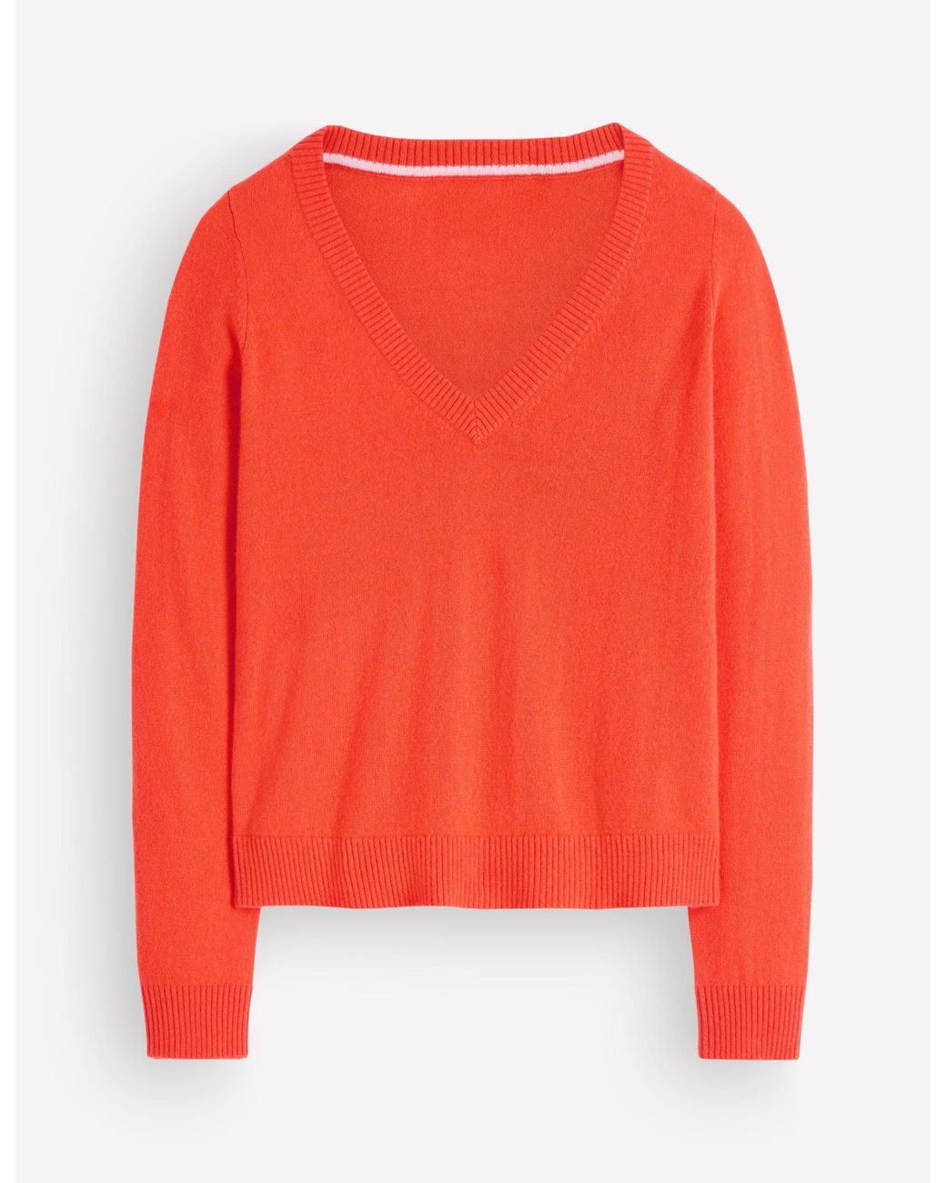 Boden Red Elsie Cashmere V Neck Jumper
