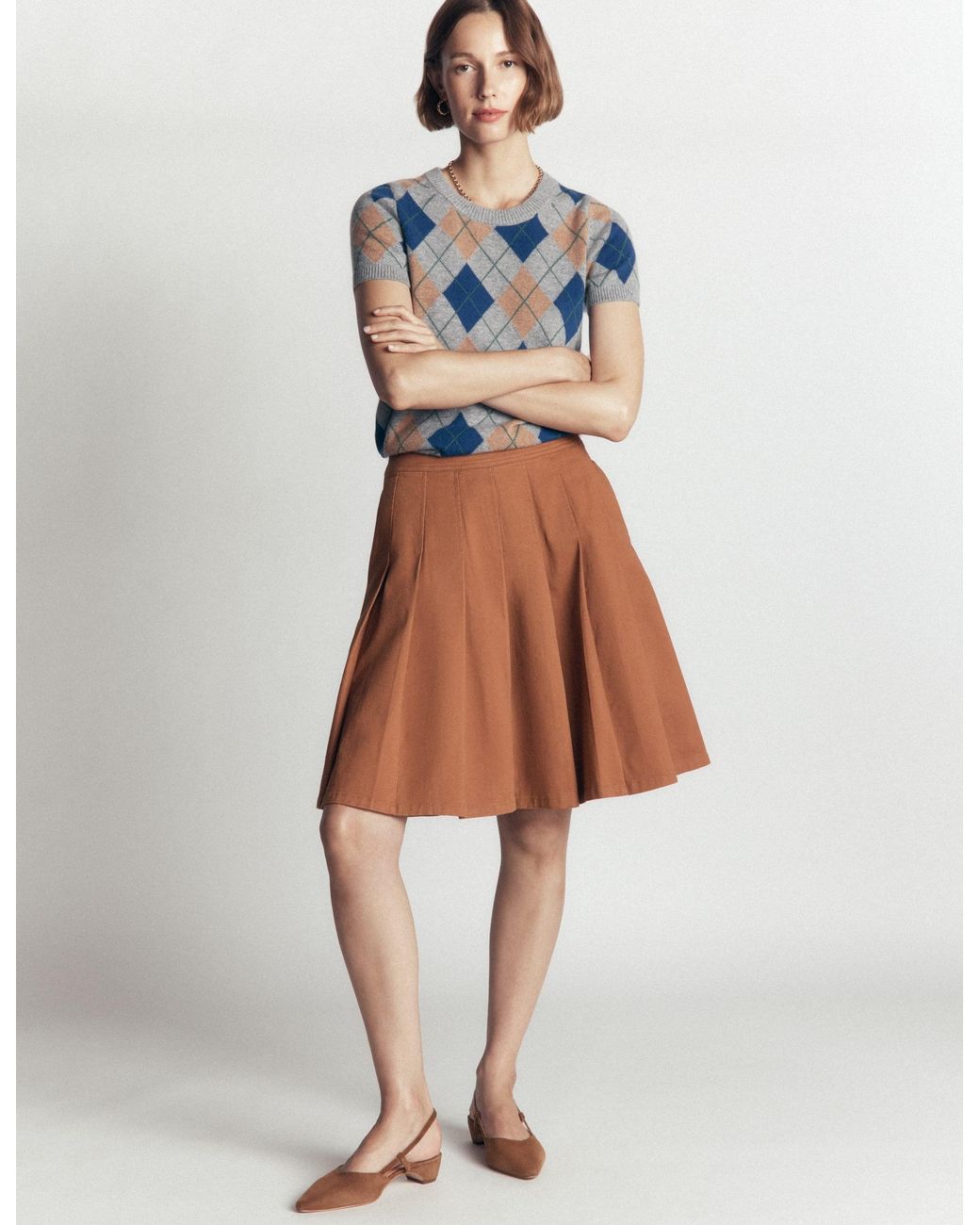 Boden Blue Aya Cotton Skirt