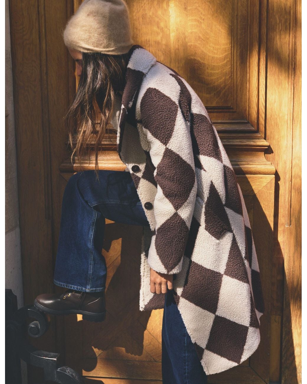 Boden Gray Cotswold Borg Coat