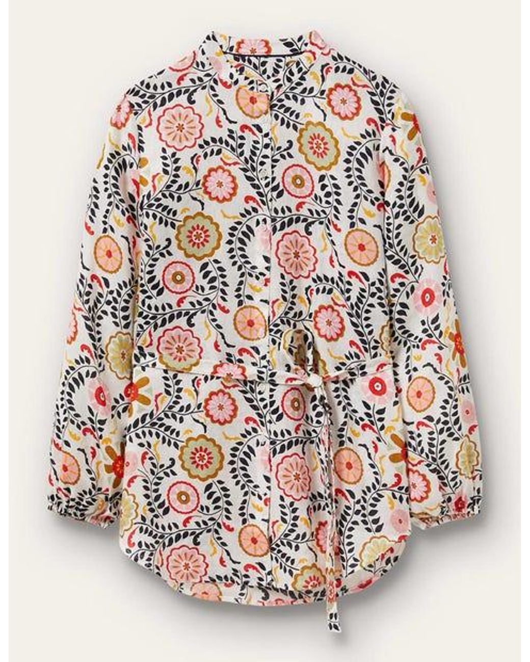 Boden Rosie Linen Shirt Ivory, Opulent Garden Lyst