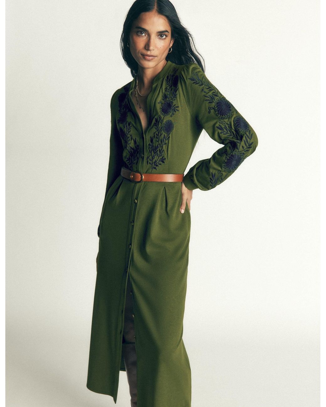 Boden Green Juliet Jersey Midi Dress