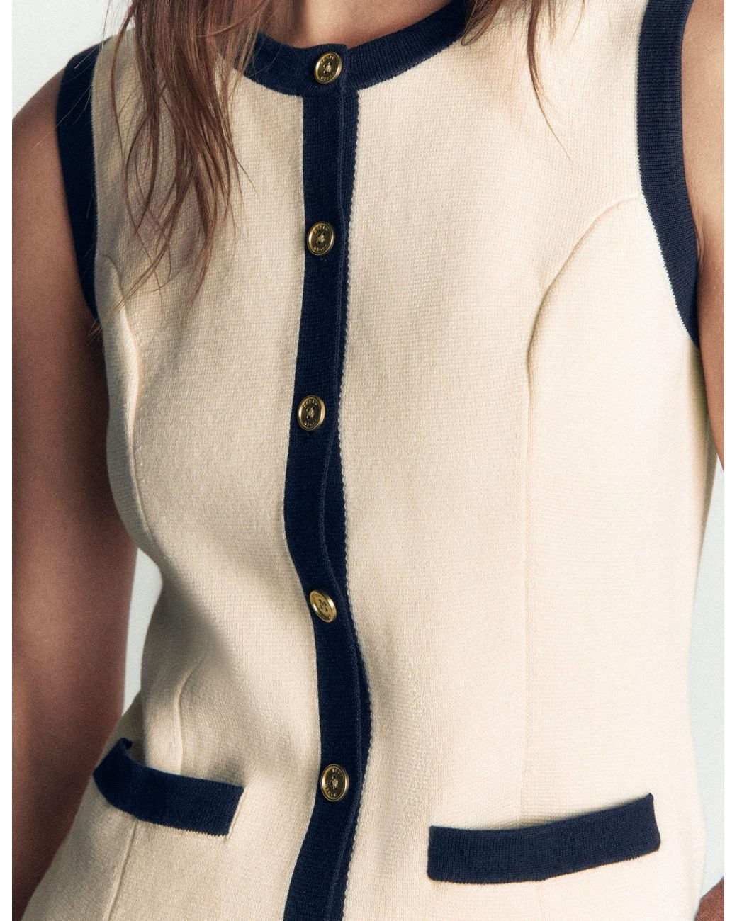Boden Natural Crew Milano Knit Waistcoat