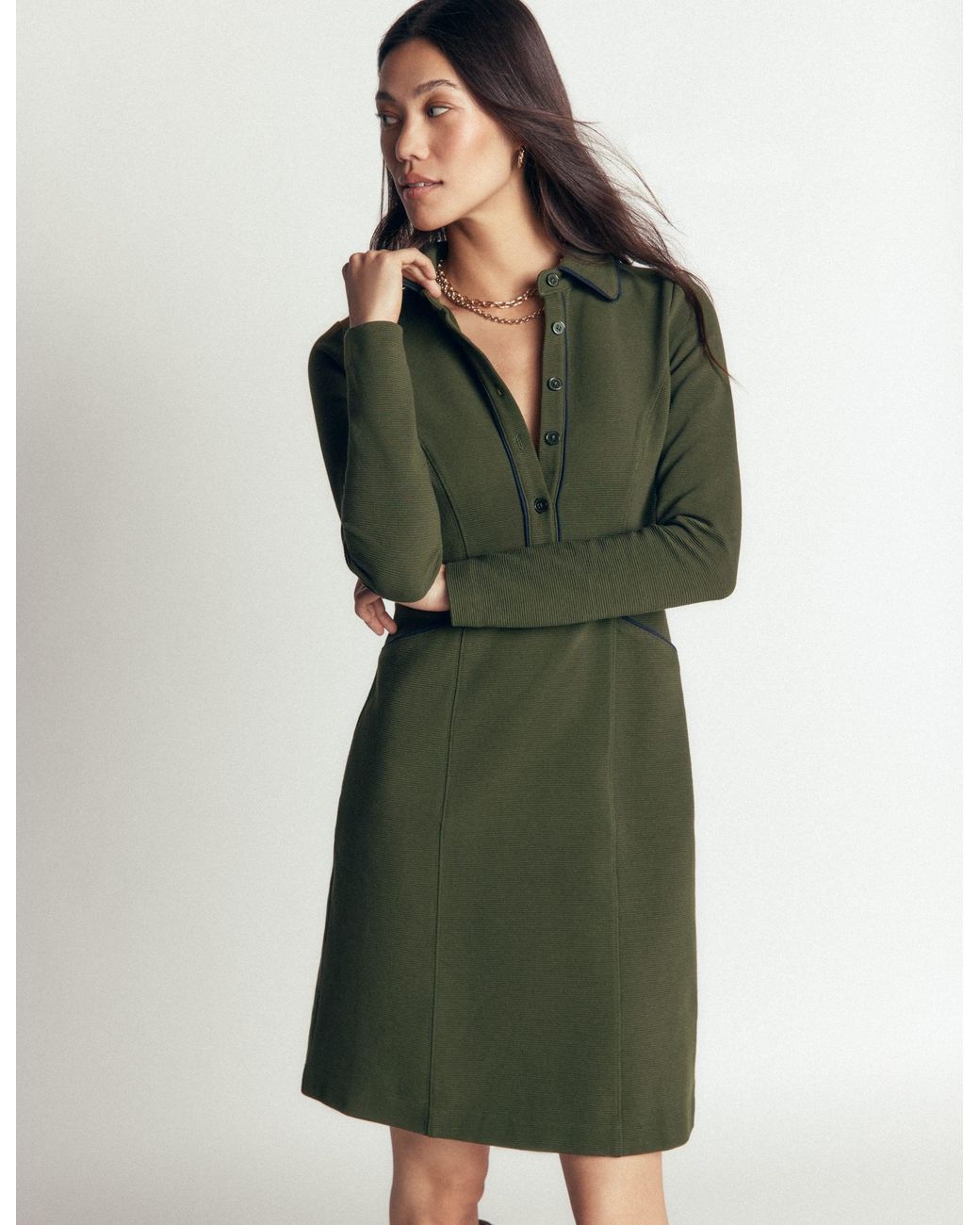 Boden Green Catrin Shift Ottoman Dress