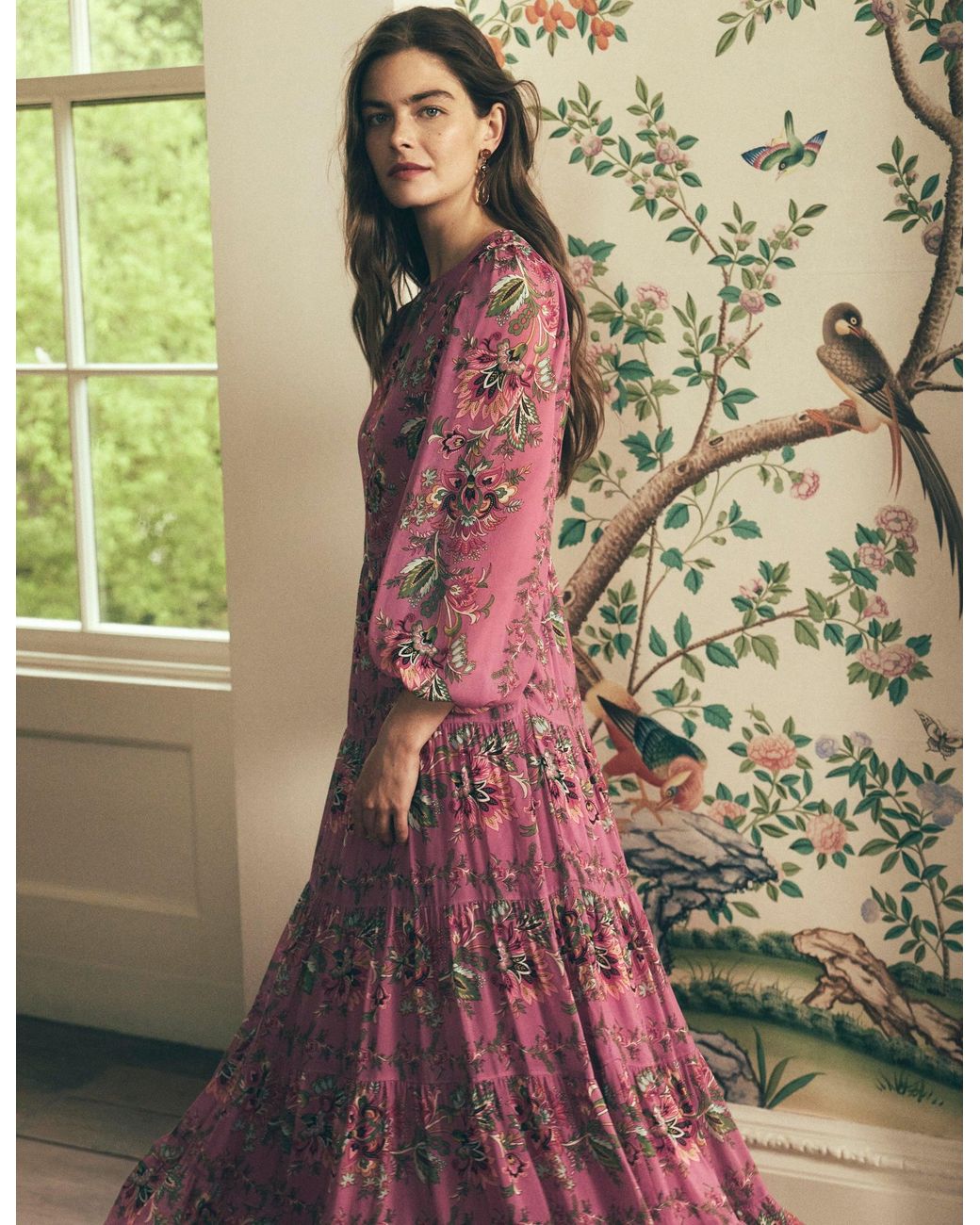Boden Green Multi Tiered Maxi Dress