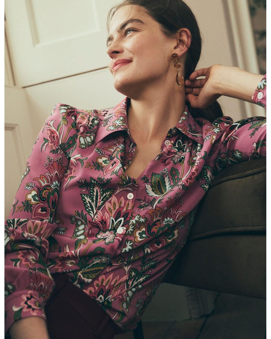 Boden Multicolor Sara Silk Shirt