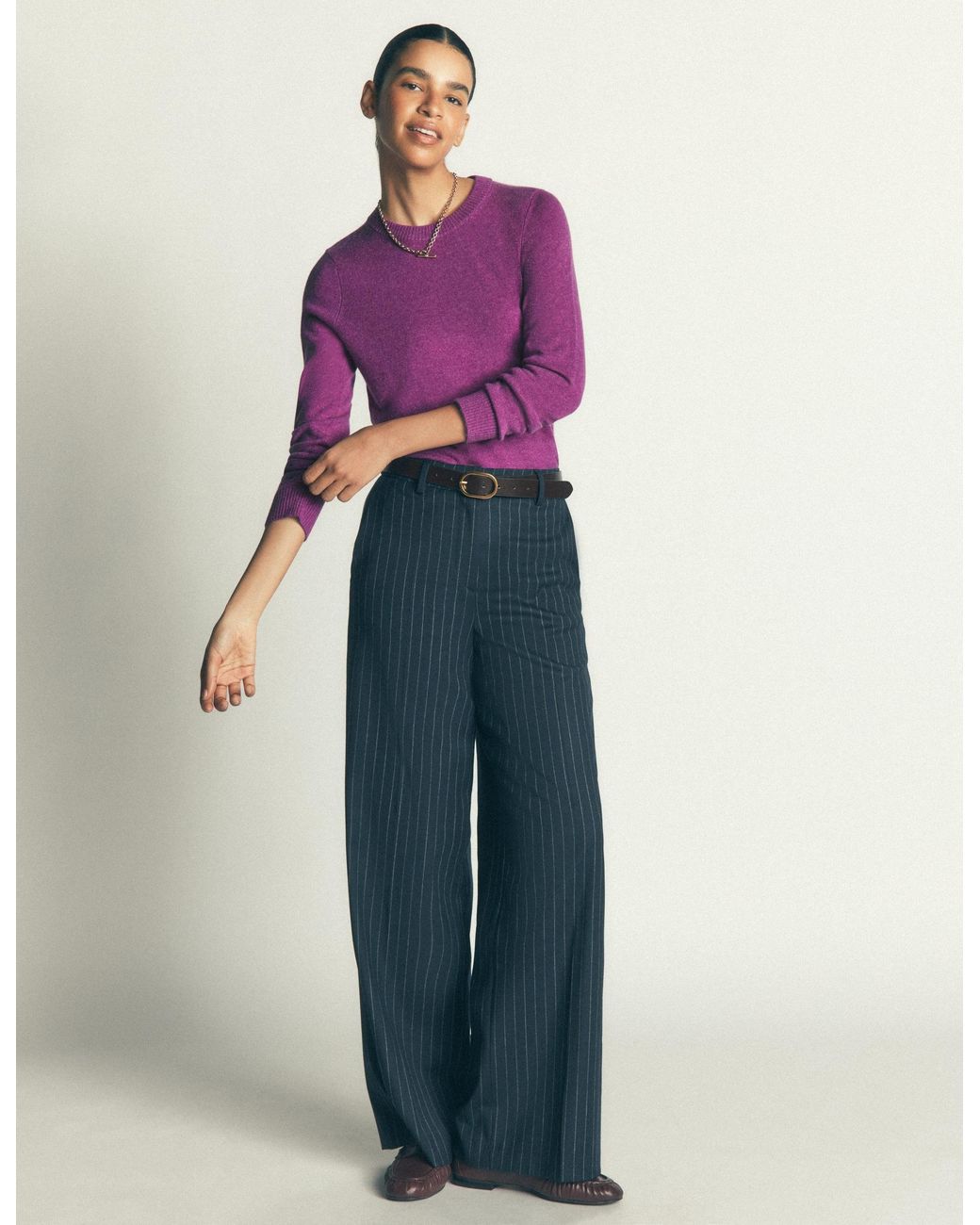 Boden Purple Elsie Cashmere Crew Jumper