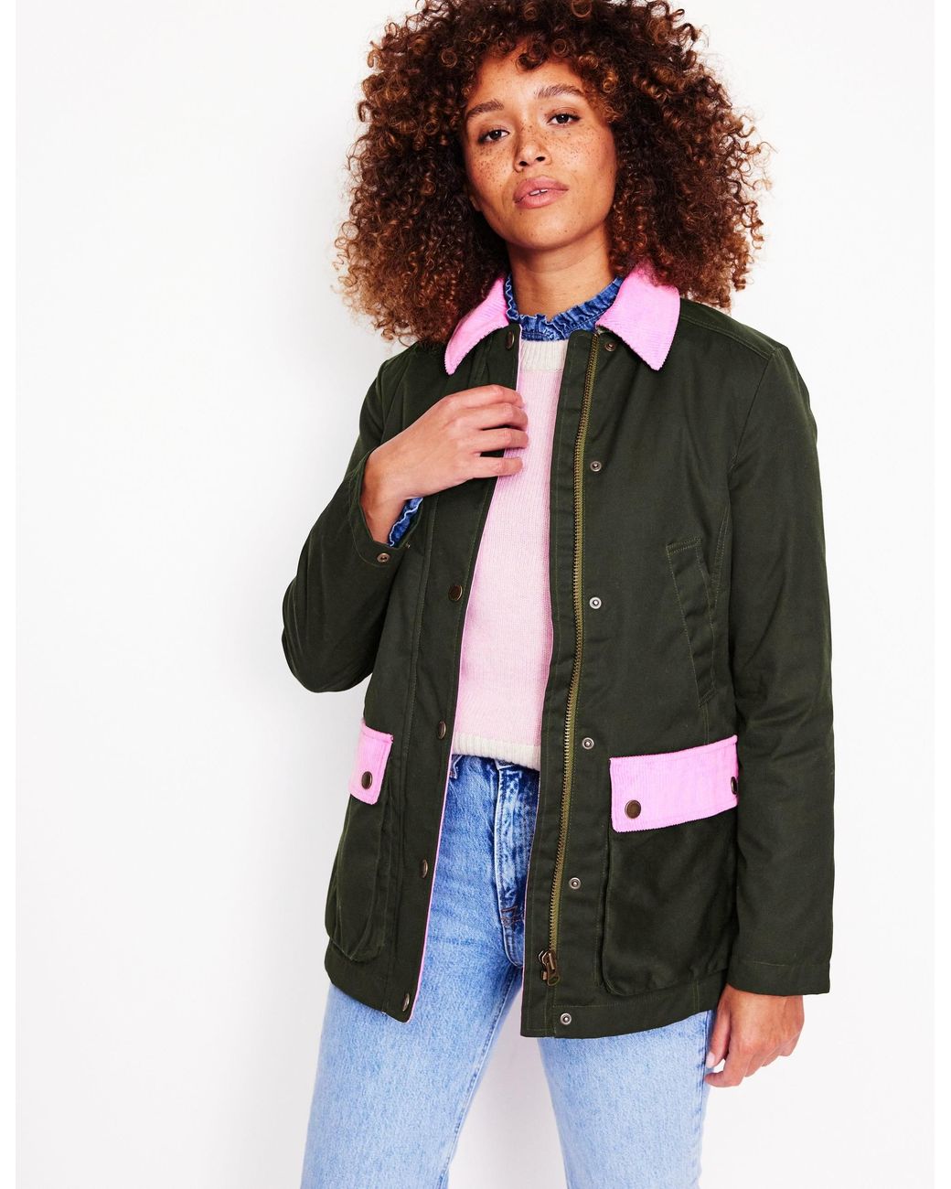 Boden Heritage Wax Jacket-Winter Moss, Cherries Jubilee in Green | Lyst