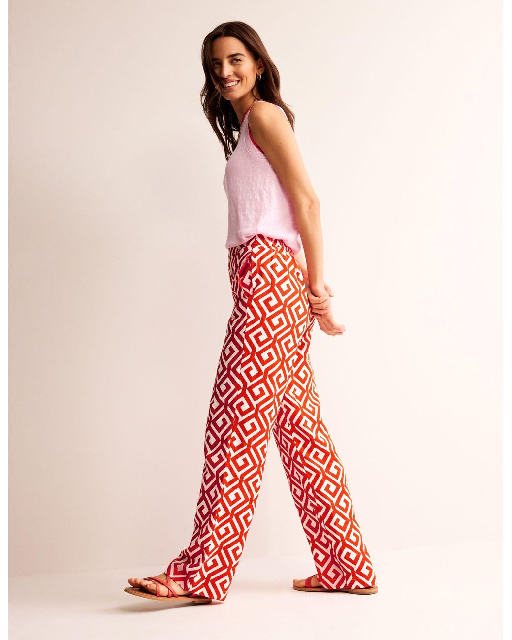 Boden Hampstead Linen Pants Ivory, Amalfi in Blue Lyst UK