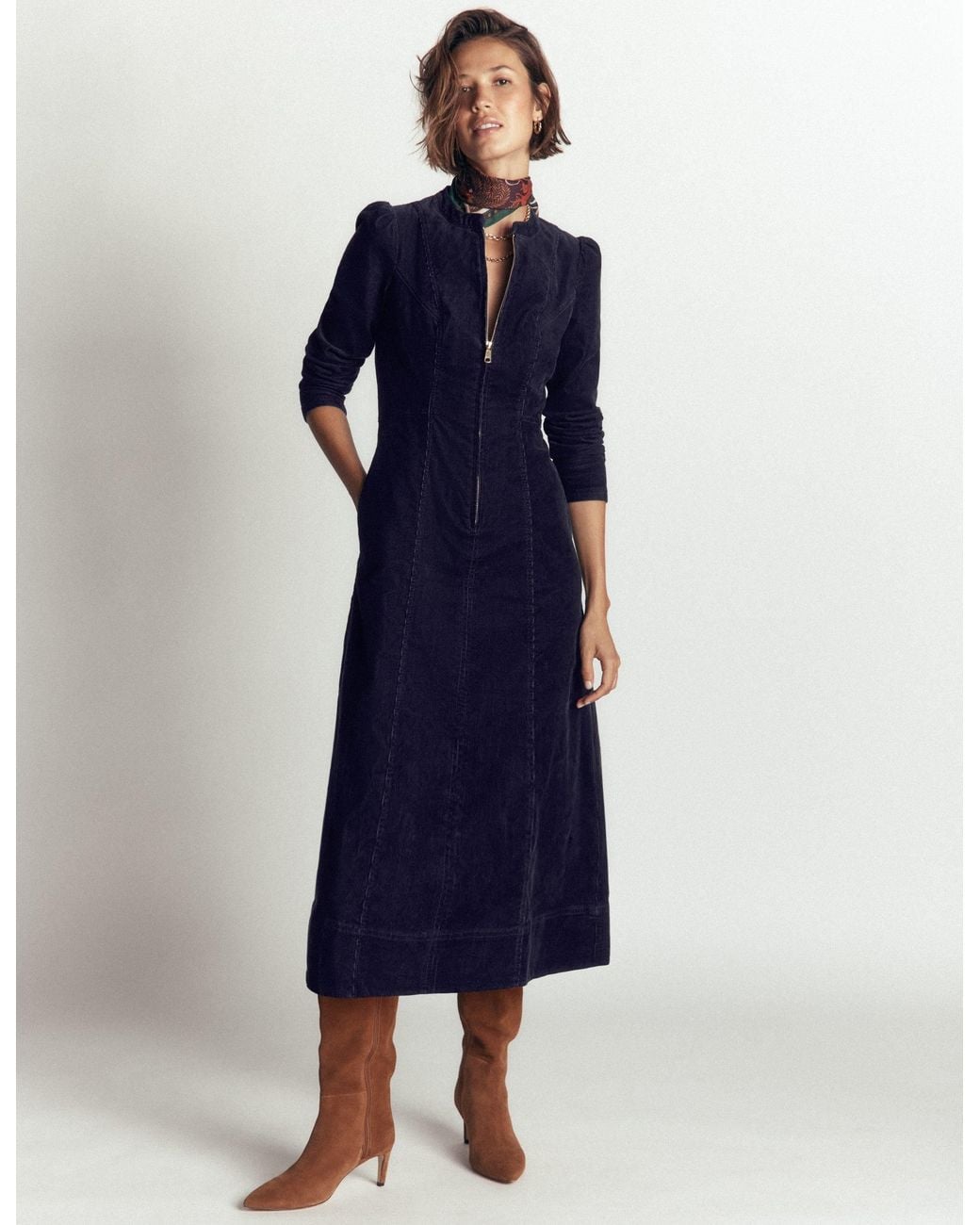 Boden Green Una Cord Midi Dress
