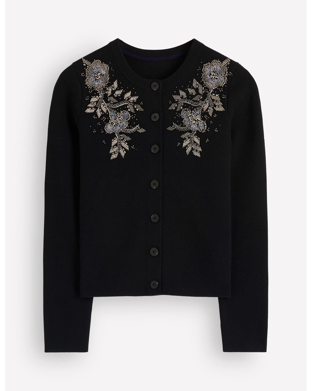 Boden Blue Embellished Knitted Jacket