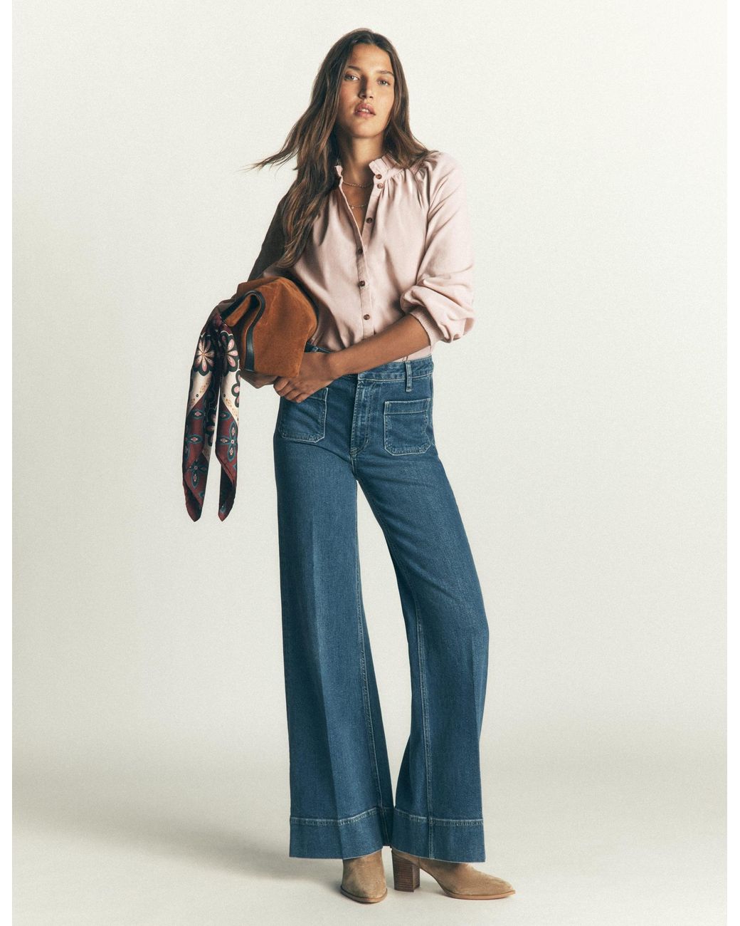 Boden Brown Erica Frill Cord Top