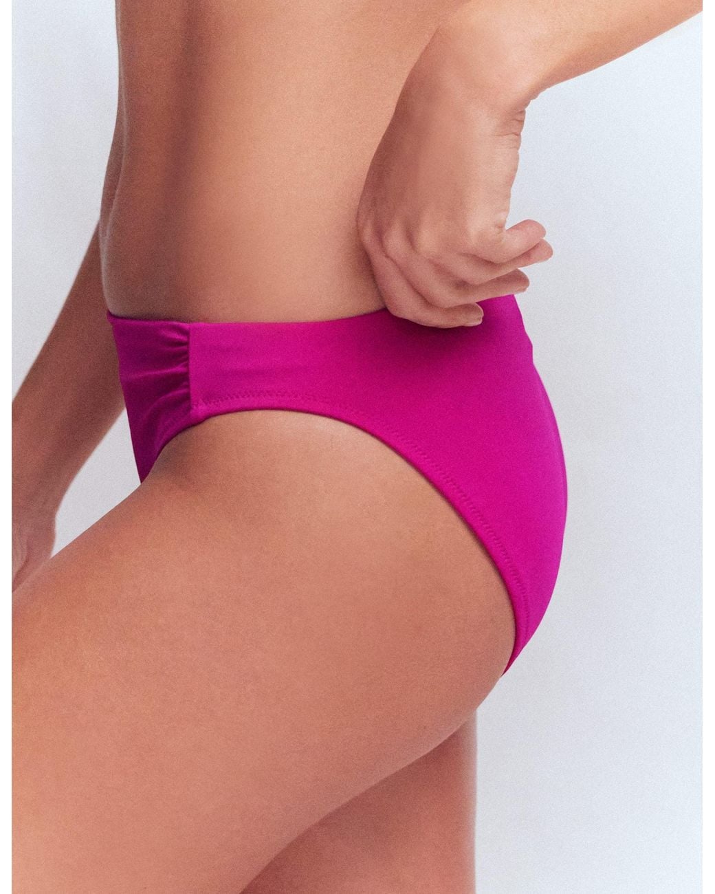 Boden Pink Classic Ruched Bikini Bottoms