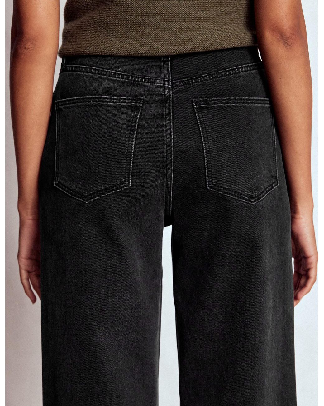 Boden Black Mid Rise Straight Leg Jeans