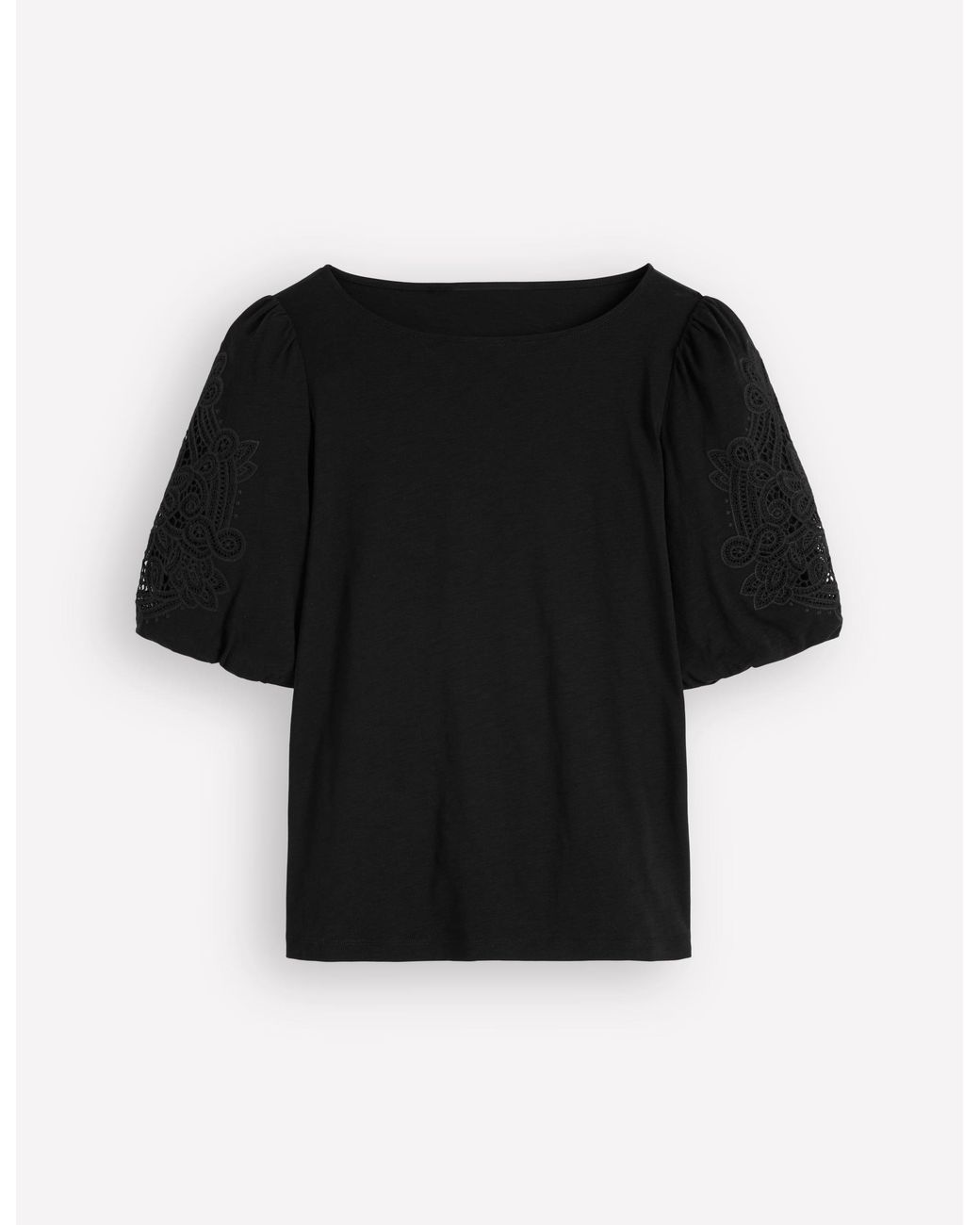 Boden Blue Cutwork Detail Jersey Top