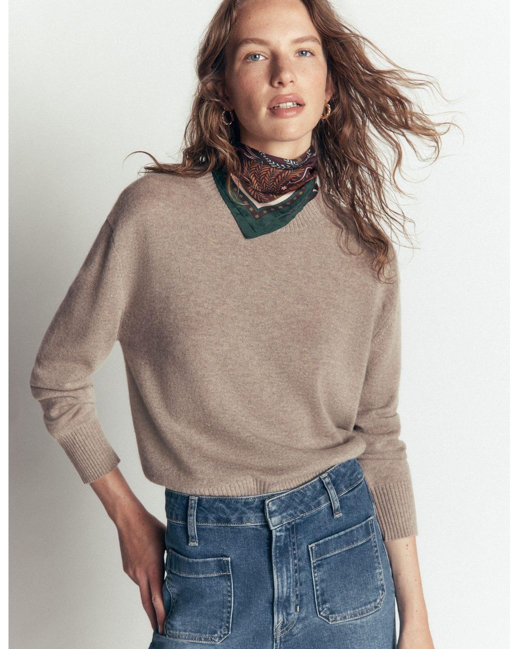 Boden Brown Fay Cashmere Crew Neck Sweater