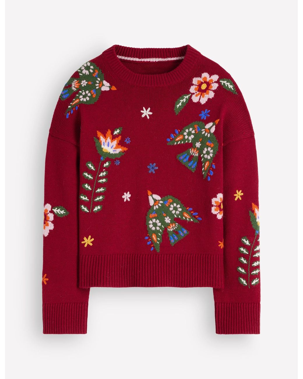 Boden Ella Embroidered Knit Sweater