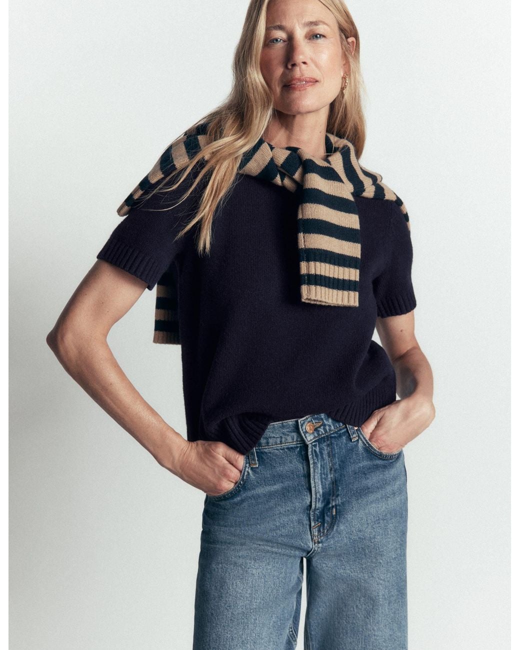 Boden Blue Marta Merino Wool T-Shirt