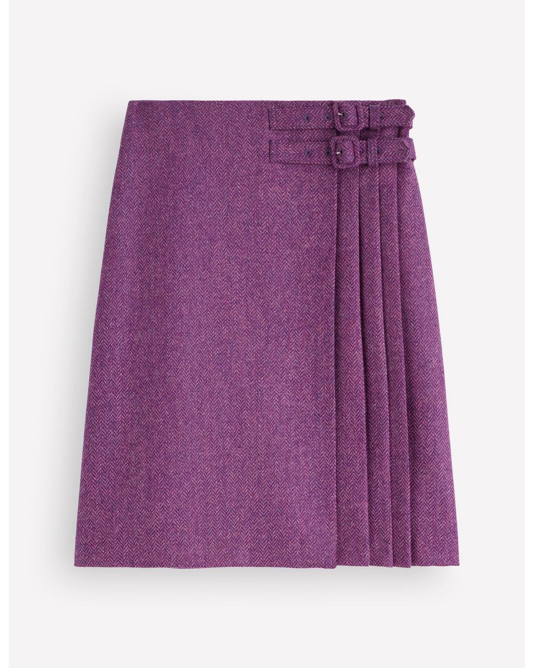 Boden Purple Vera Double Buckle Kilt