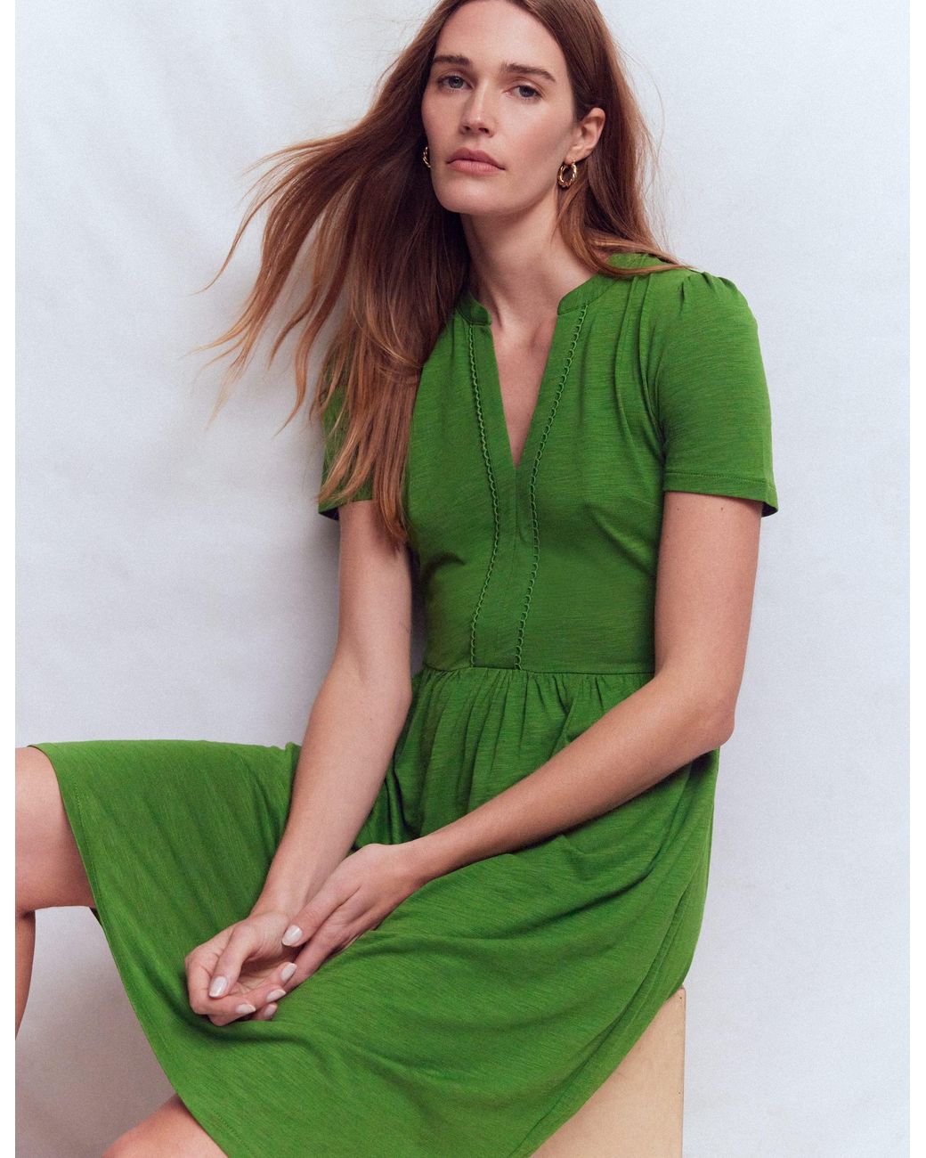 Boden Green Naomi Short Jersey Dress