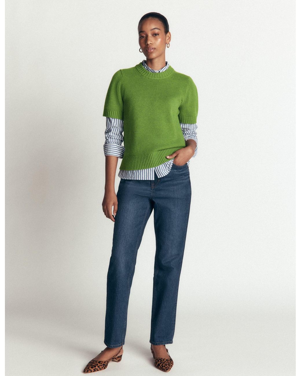 Boden Green Marta Merino Wool T-Shirt