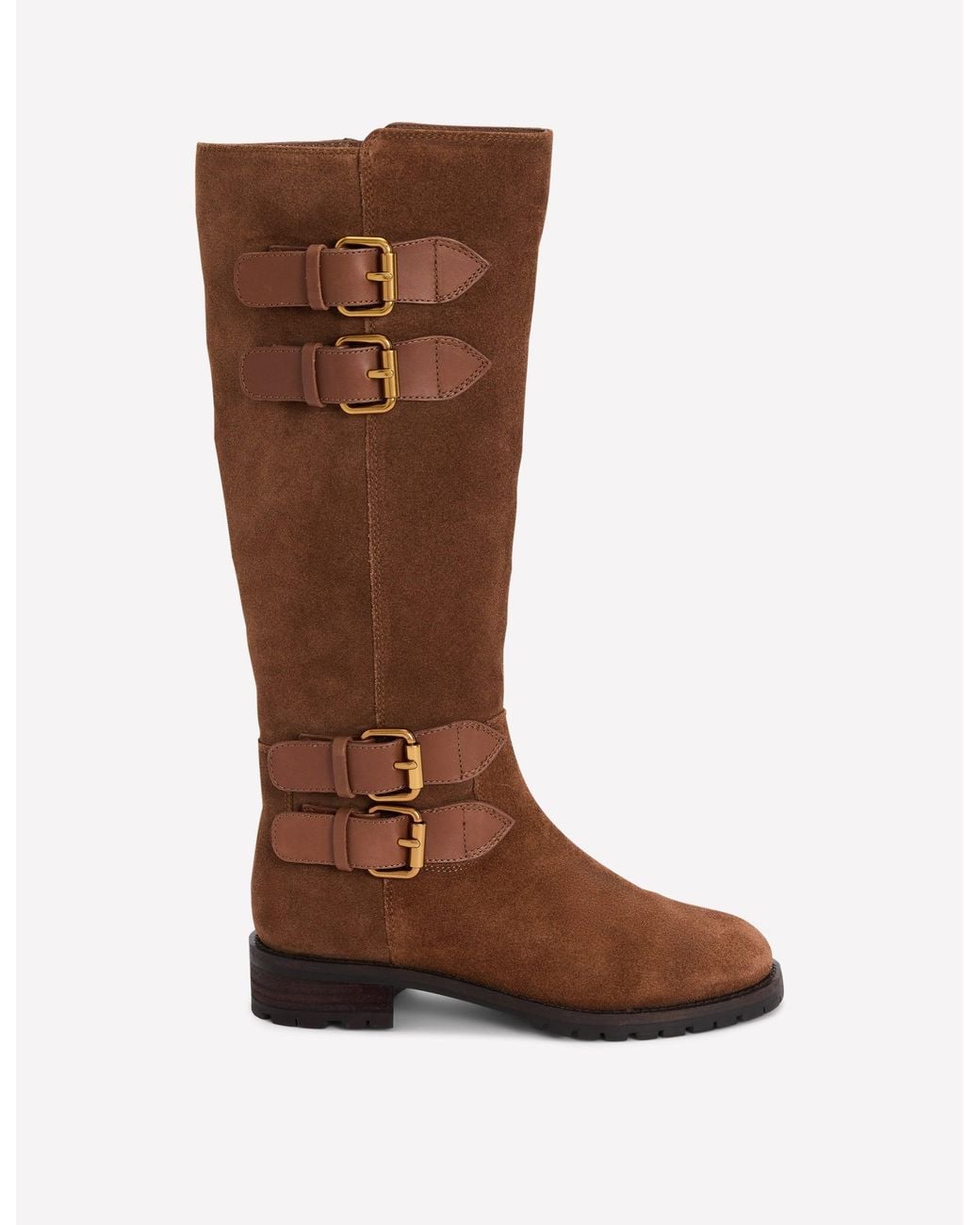 Boden Brown Multi Buckle Knee Boots