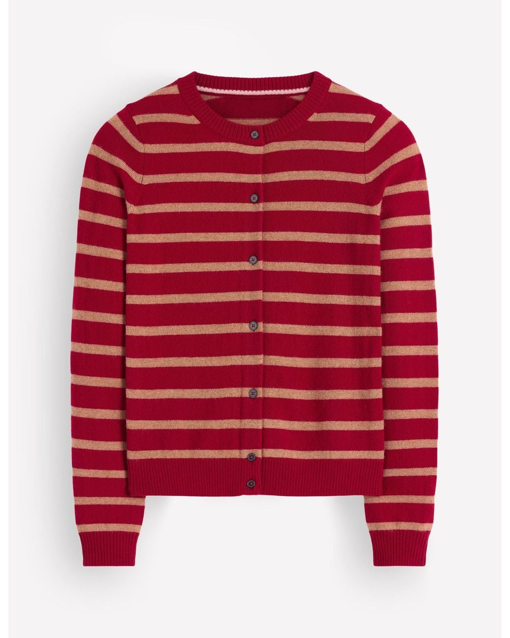 Boden Red Elsie Cashmere Crew Cardigan