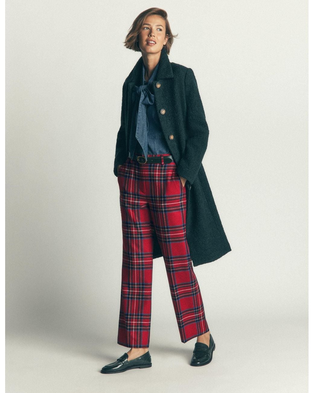 Boden Blue Canonbury Wool Blend Trousers