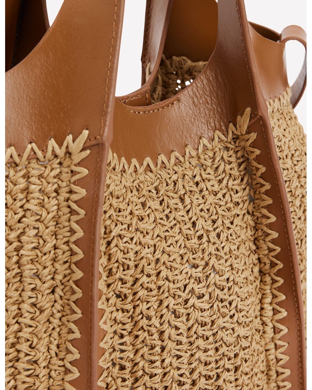 Boden Brown Mini Straw Tote