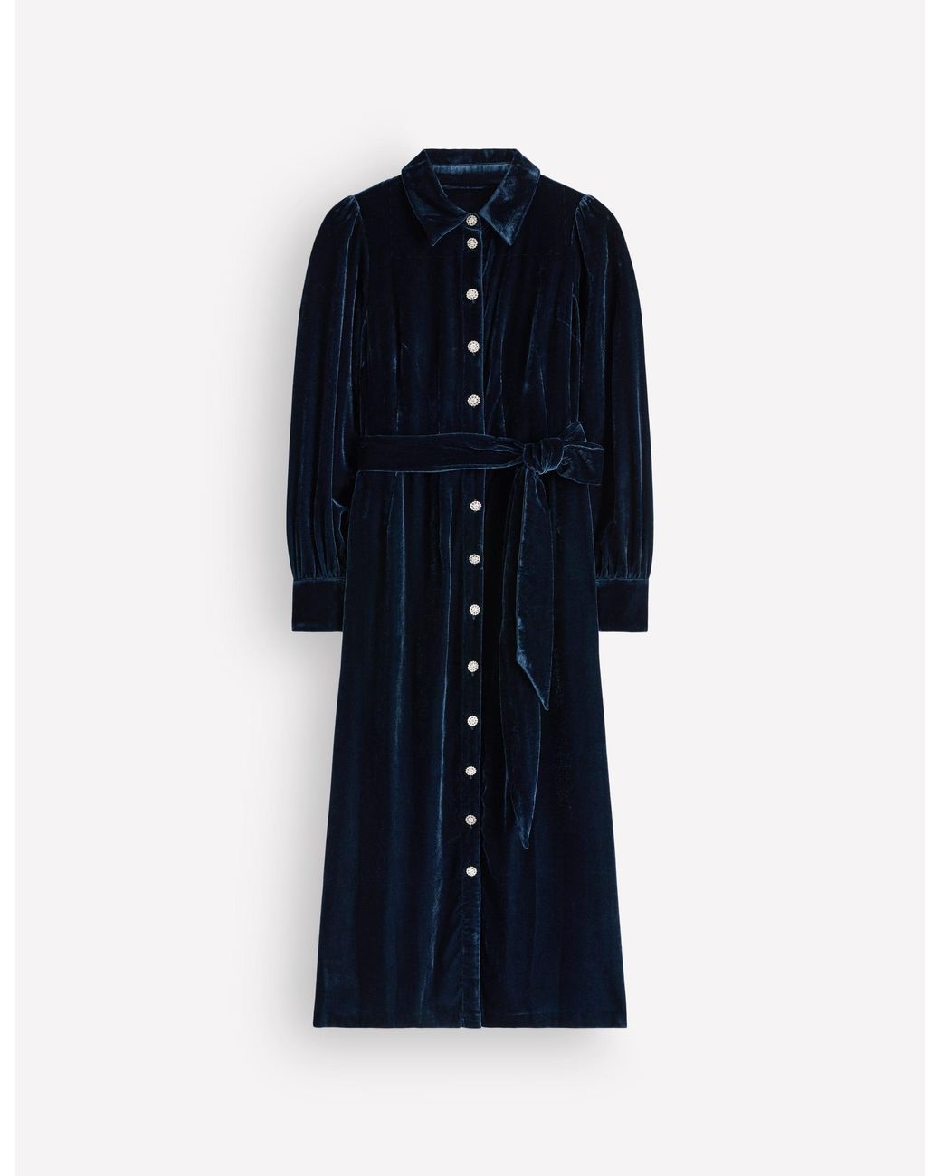 Boden Blue Maeve Velvet Shirt Dress