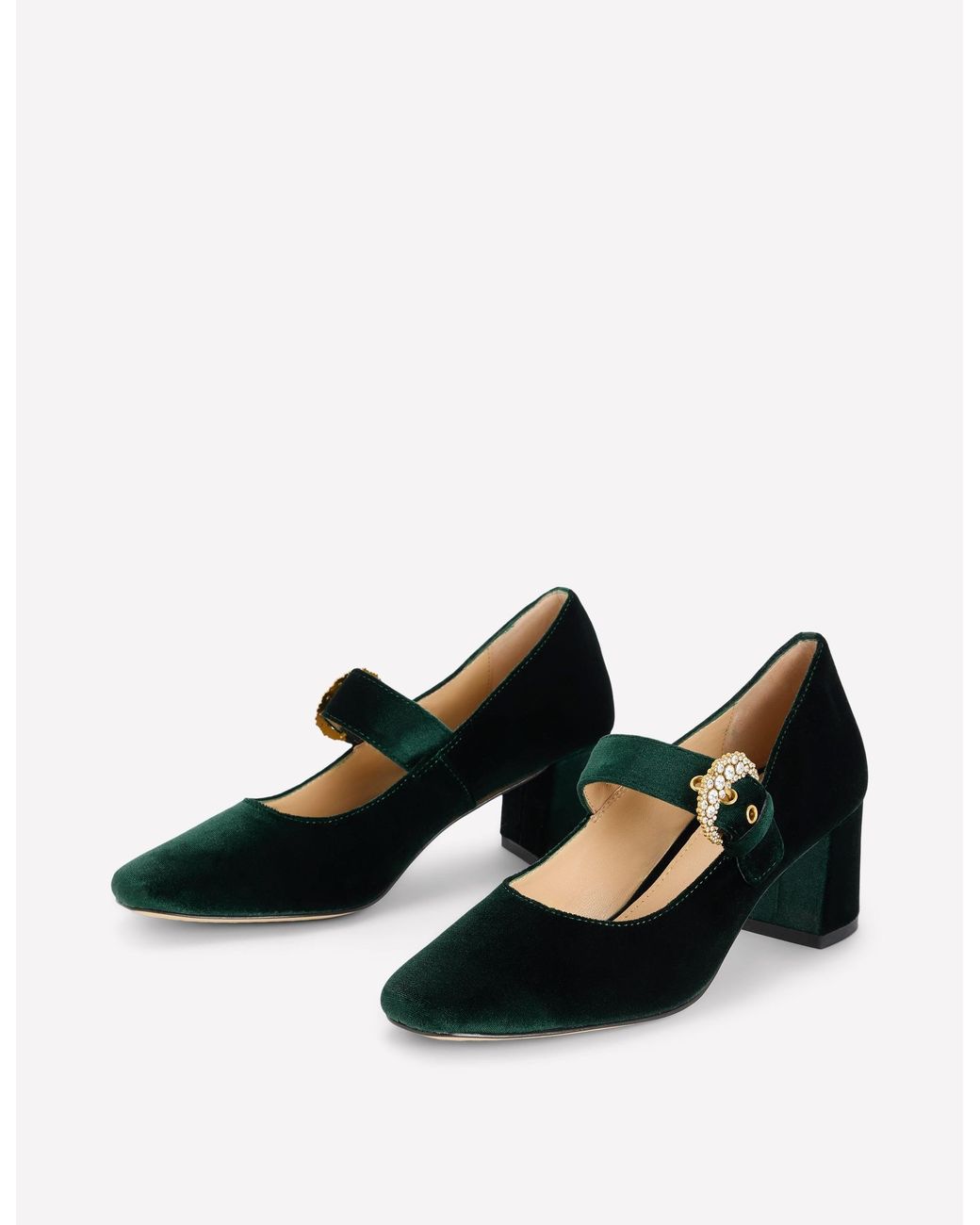 Boden Black Buckle Strap Block Heels