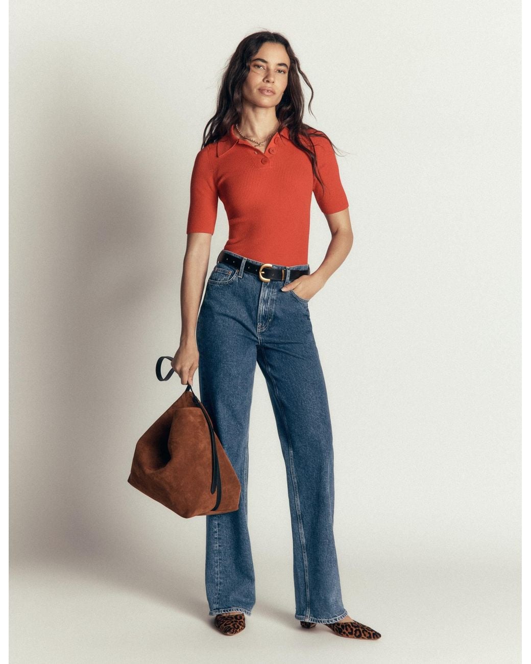 Boden Blue High Rise Column Leg Jeans