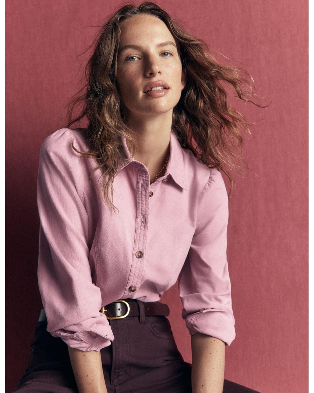 Boden Gray Sky Cord Shirt