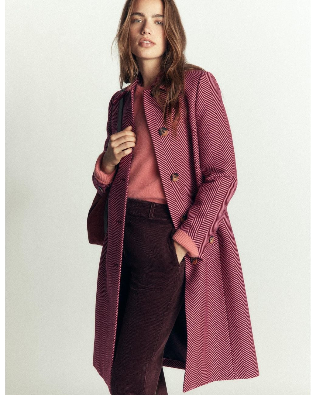 Boden Red Aylesford Midi Coat