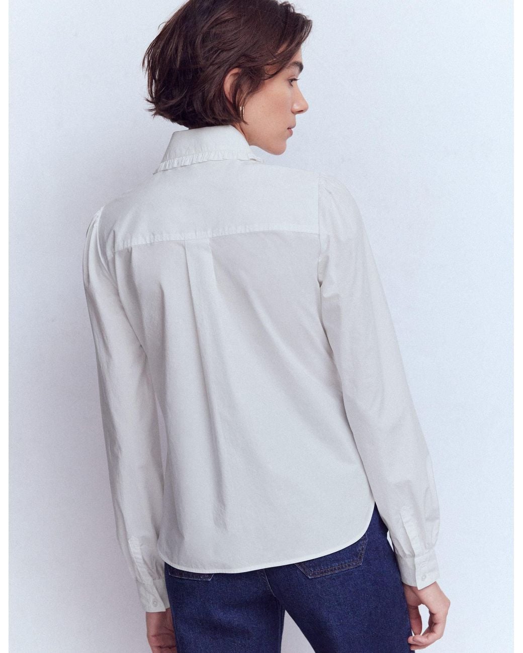 Boden White Cara Cotton Shirt