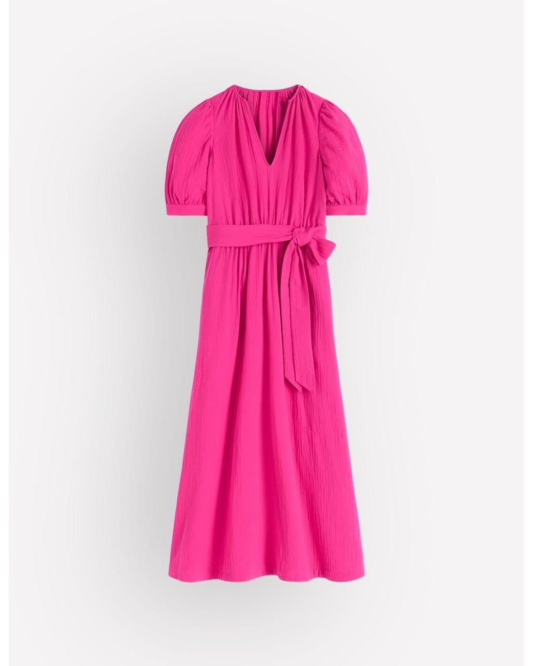 Boden Pink Double Cloth Puff Sleeve Dress