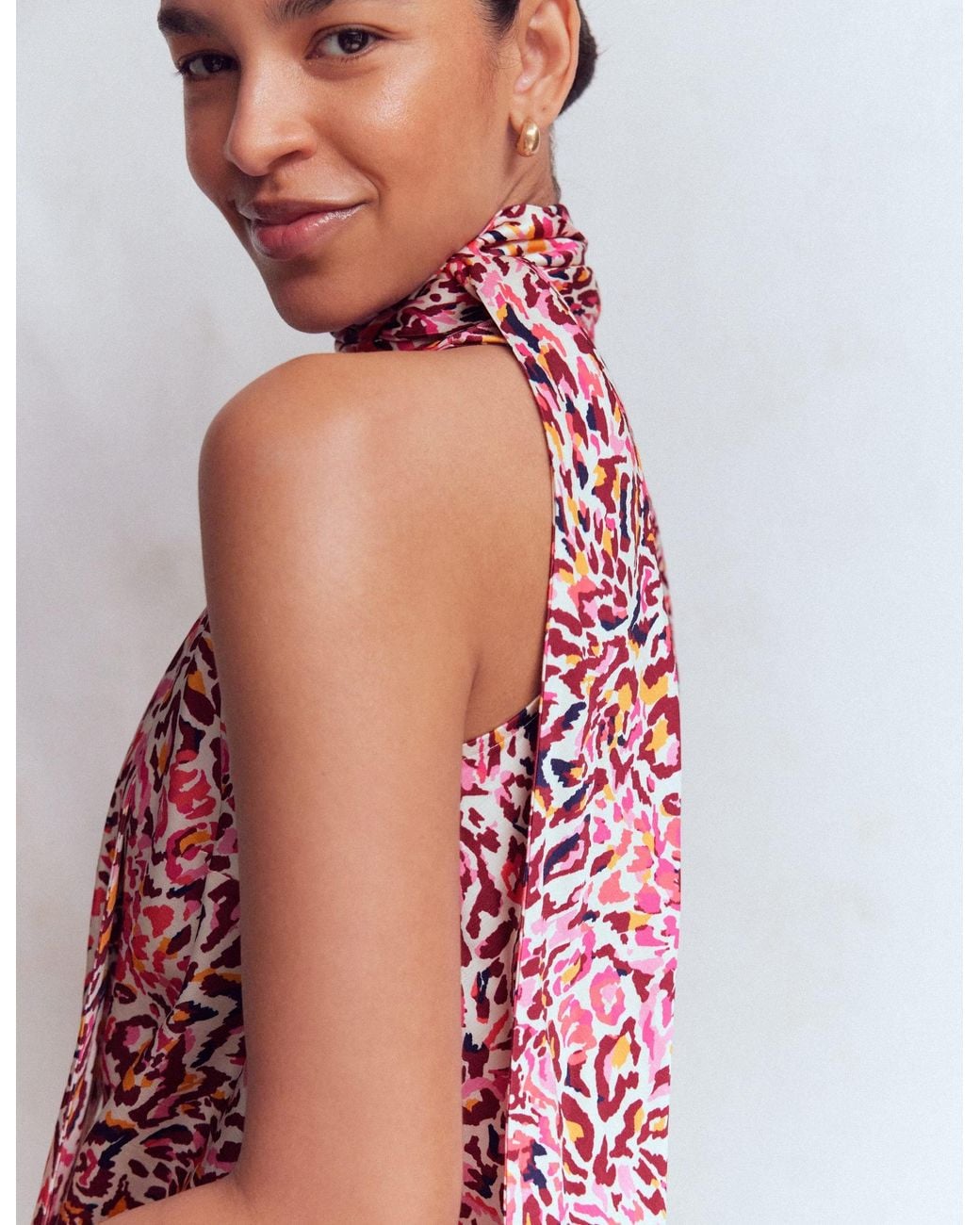 Boden Natural Satin Halterneck Top
