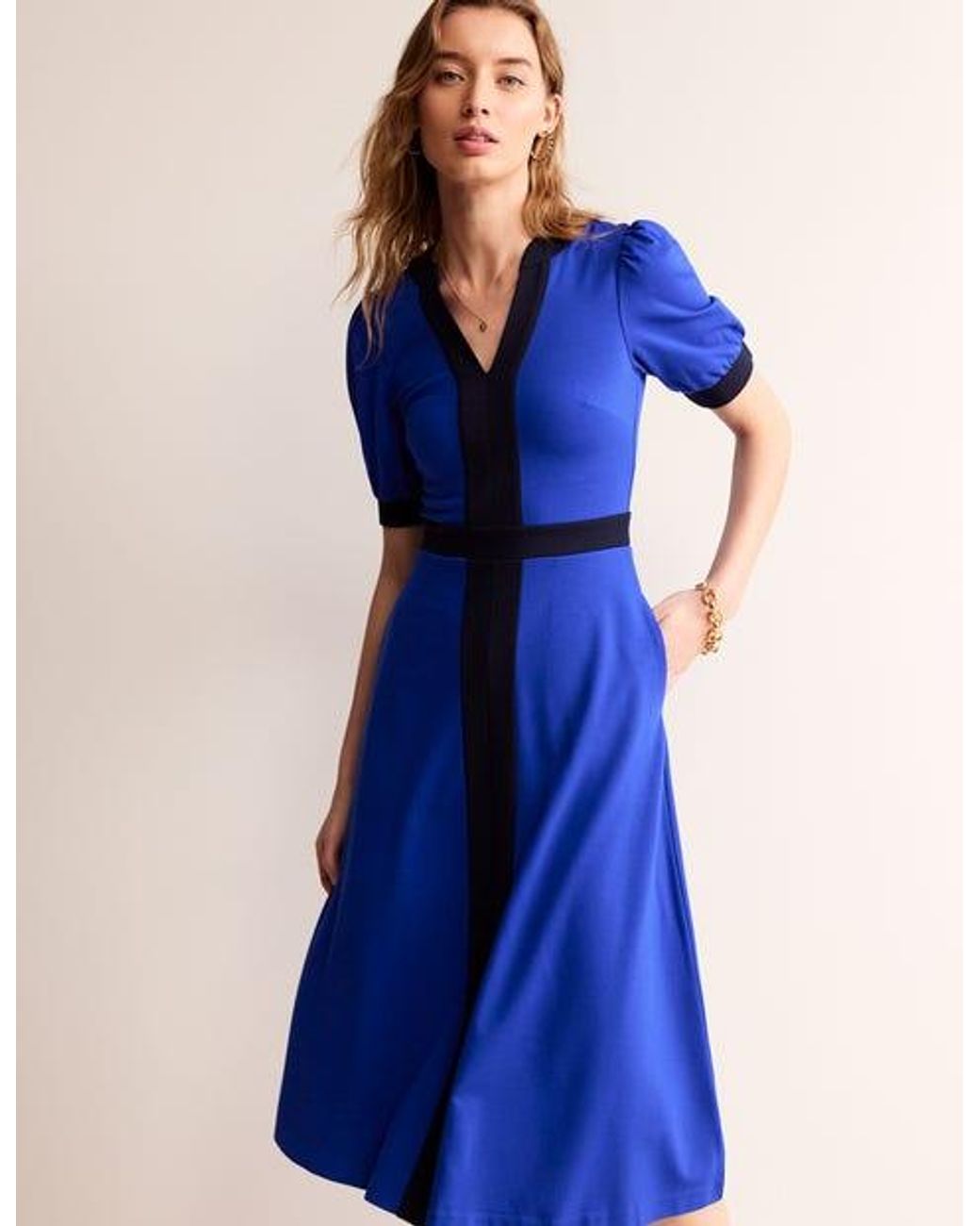 Boden Philippa Ponte Midi Dress in Blue Lyst UK