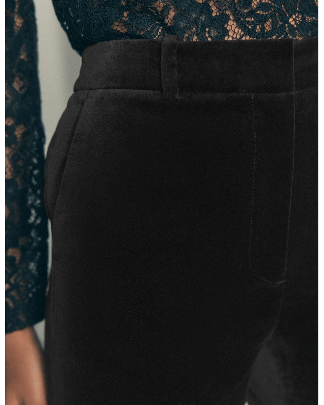 Boden Blue Flare Velvet Trousers