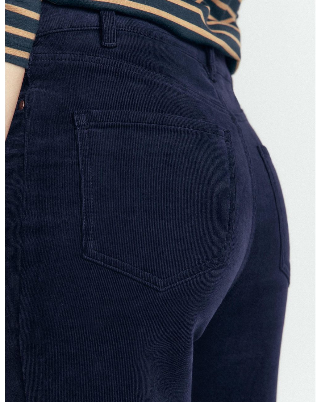 Boden Blue High Rise Cord Column Jeans