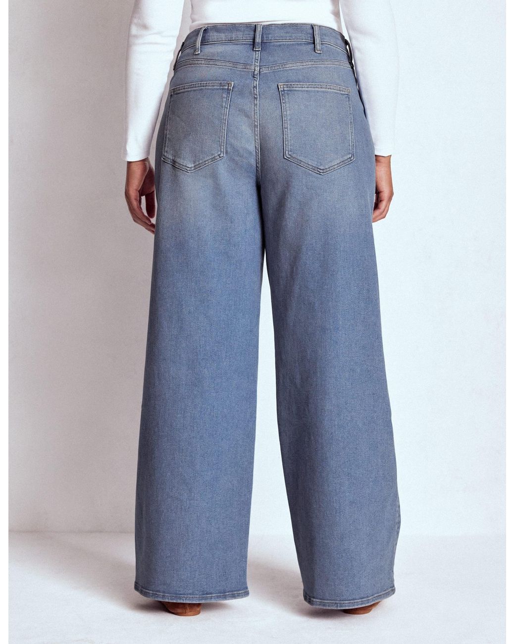 Boden Blue High Rise Wide Leg Jeans
