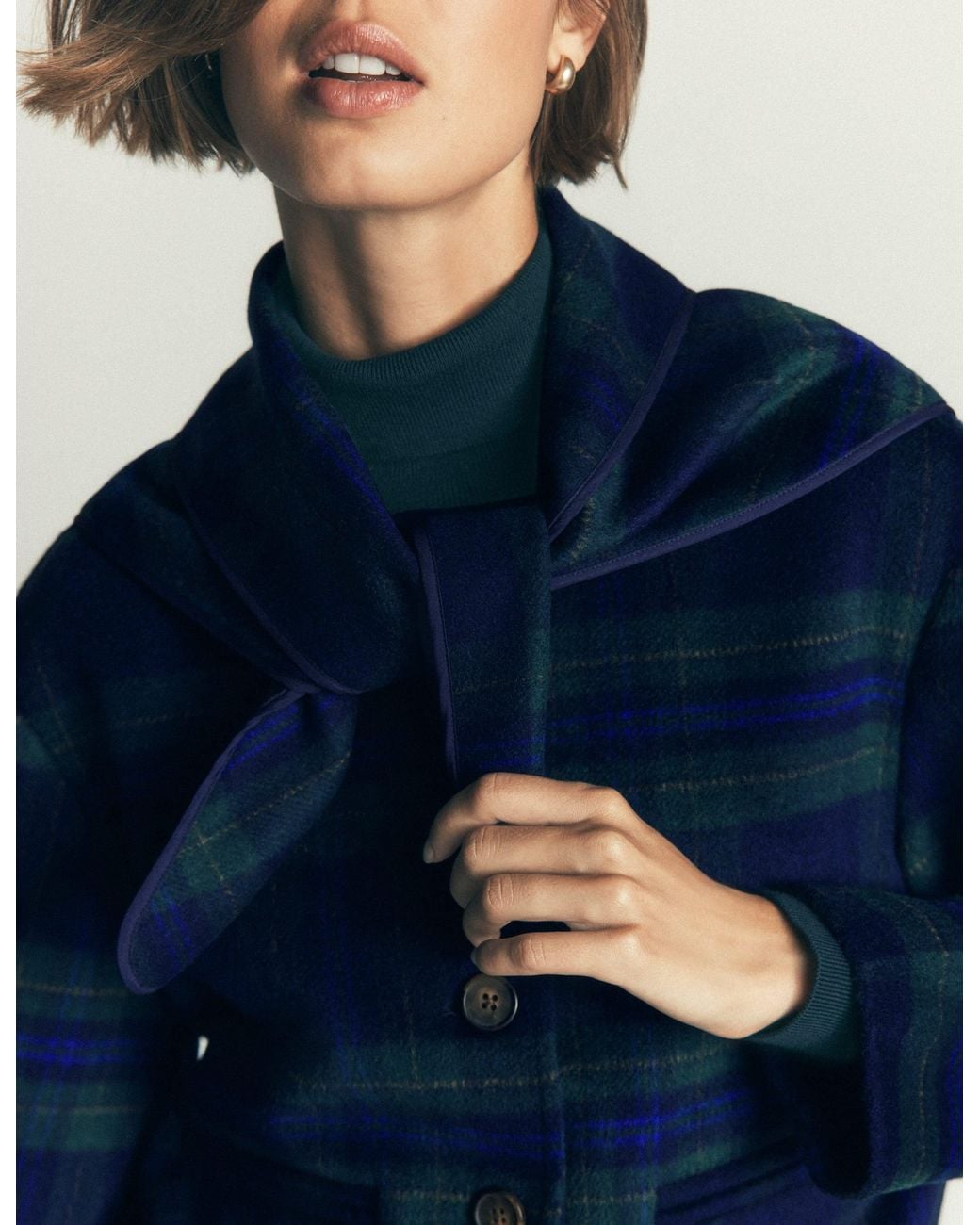 Boden Blue Scarf Neck Jacket