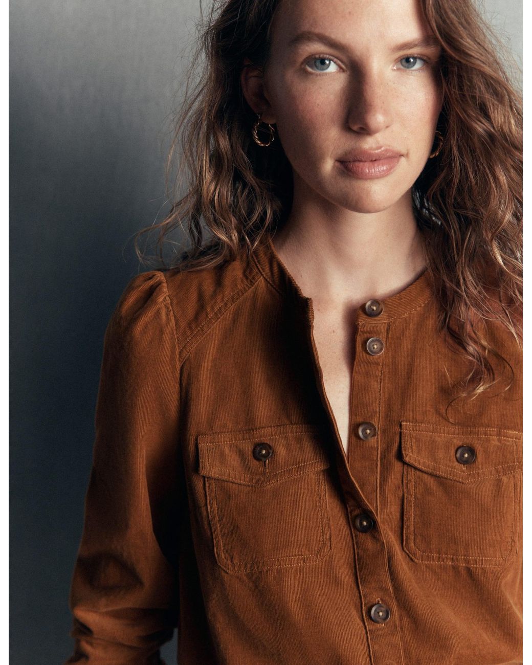 Boden Blue Thea Cord Shirt