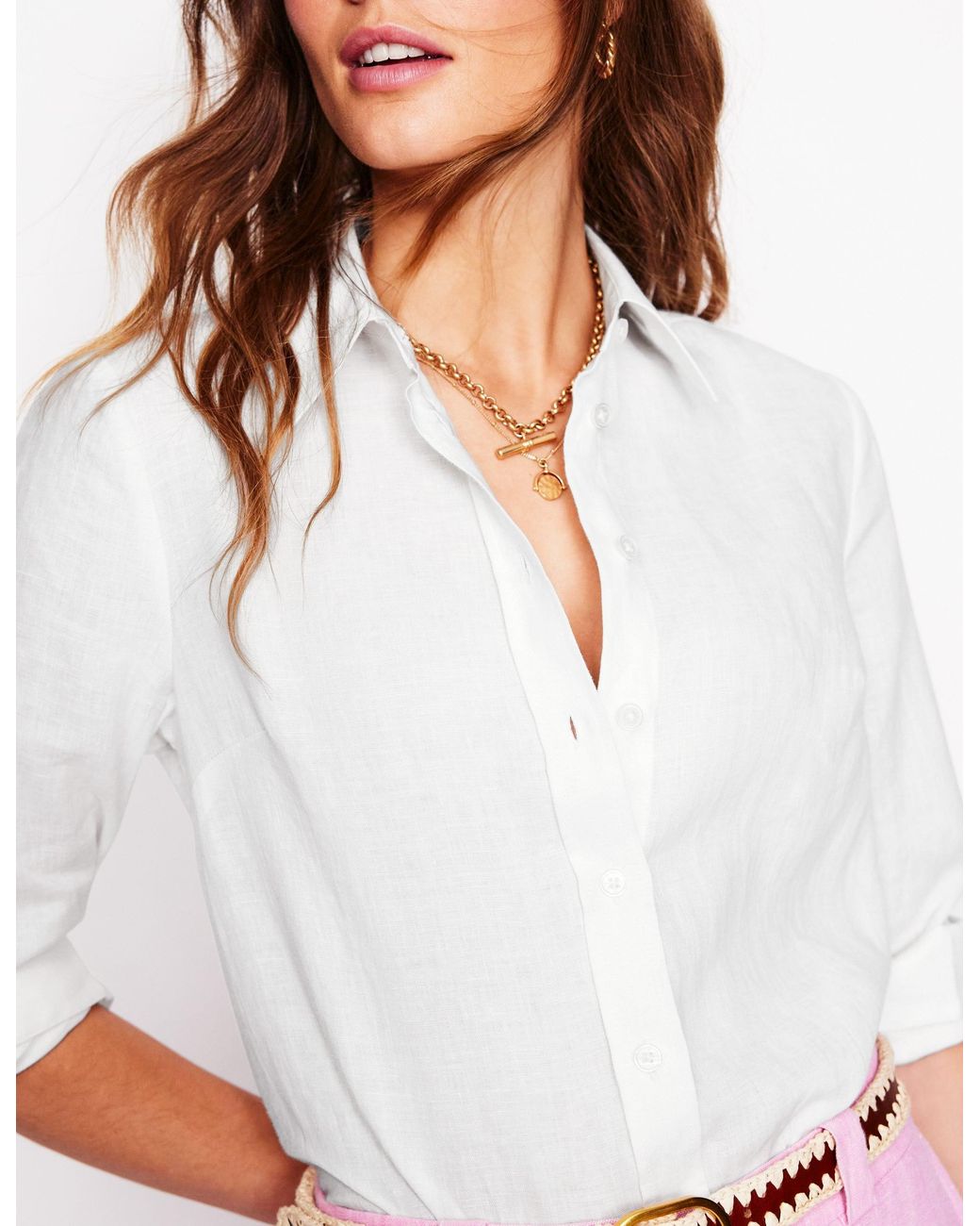 Boden Sienna Linen Shirtwhite